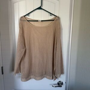 Shade & Shore Beige Mesh Swim Coverup